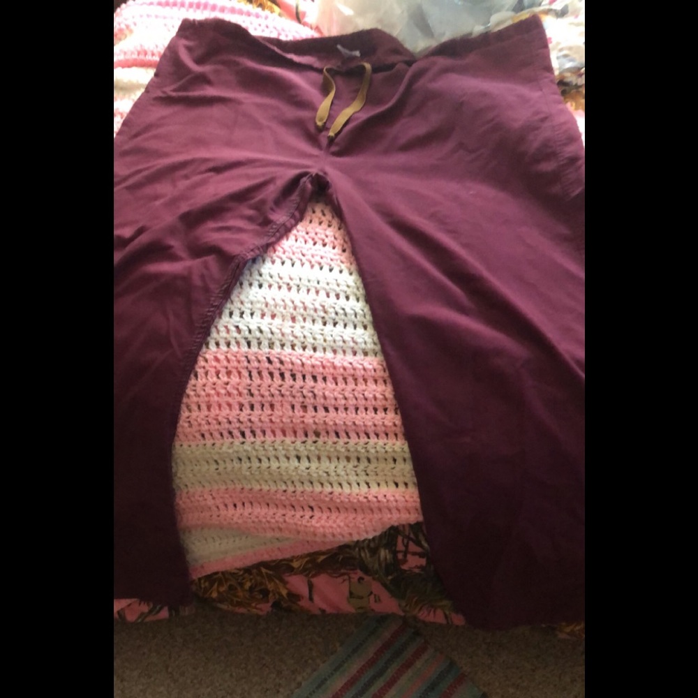 Maroon scrub pants